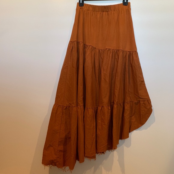 NWT ZARA pumpkin orange distressed skirt size sm - Picture 8 of 8